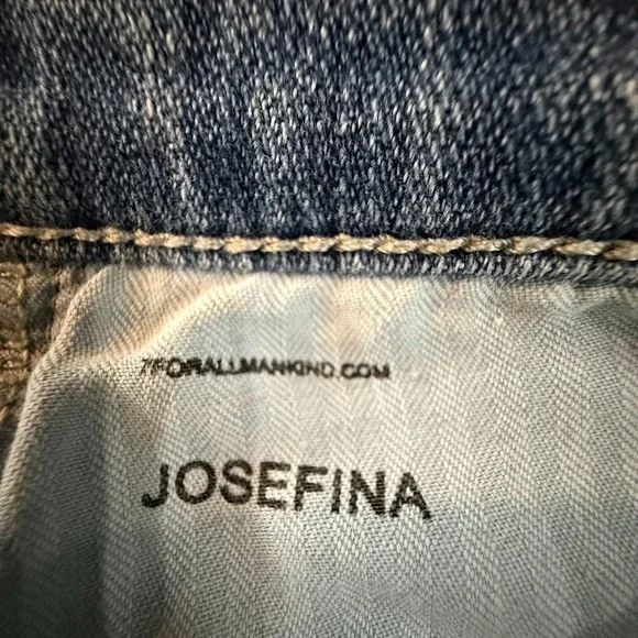 7 For All Mankind Josefina Jeans Womens 25 Blue Button Fly Boyfriend 28x27 - Picture 3 of 7